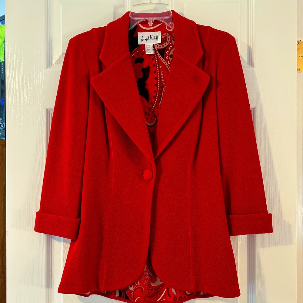 Joseph Ribkoff, Red Jacket/Blazer, Size 6, Wore once